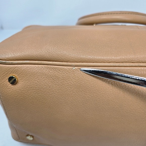 Tory Burch Amanda Double Zip Tote Bag Aged Vachetta Tan Satchel Handbag READ - Picture 8 of 16